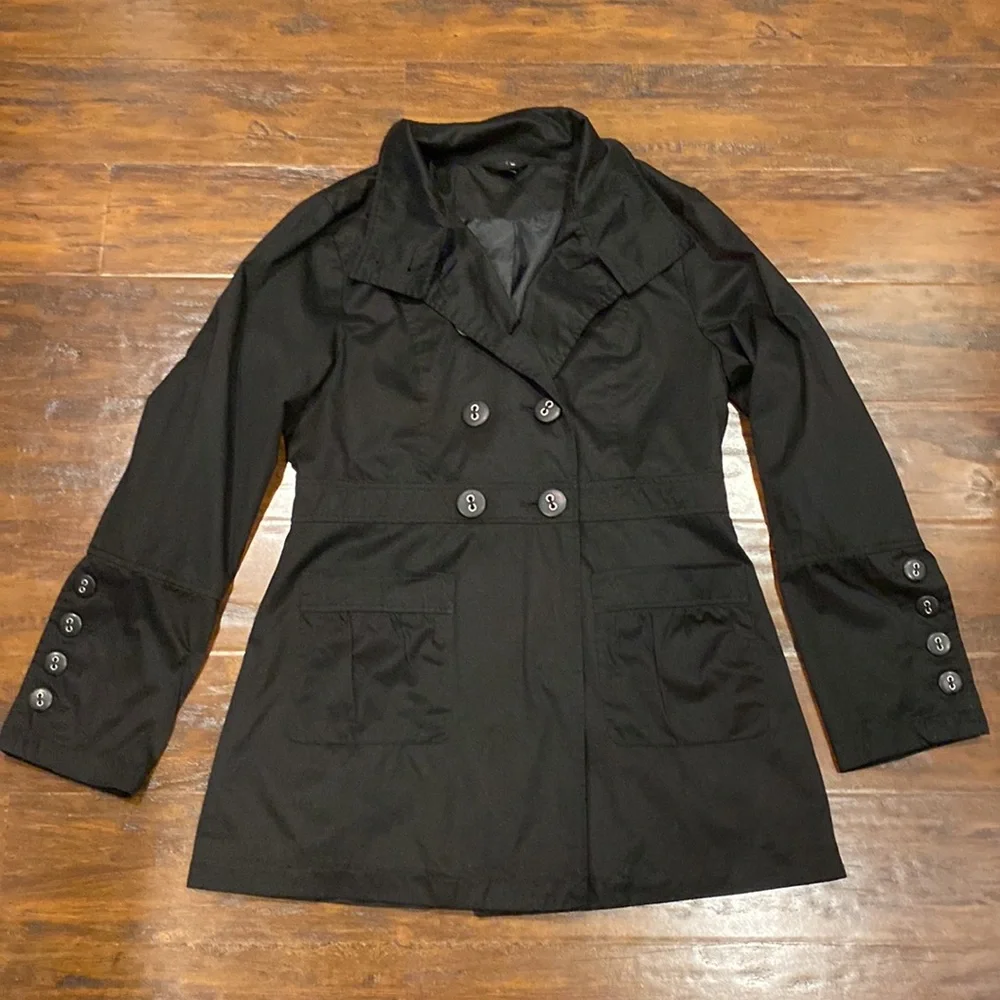 Ambition Black Double Breasted Light Weight Jacket Blazer Size Medium - Picture 5 of 13